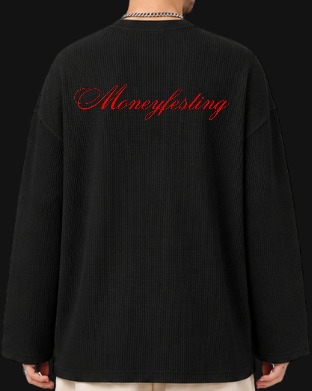 moneyfesting waffle knit tshirt