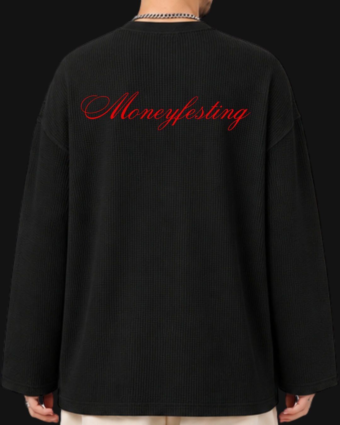 moneyfesting waffle knit tshirt