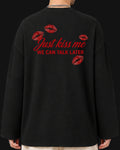 kiss me we can talk later waffle knit tshirt